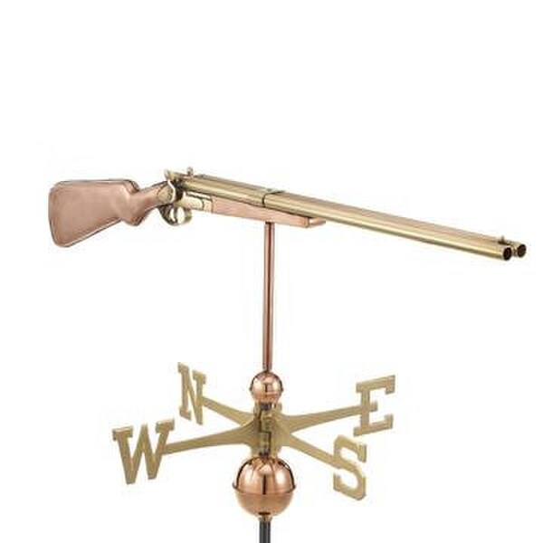 Shotgun Weathervane Artwork Double Barrel Decorative Sculpture Statue